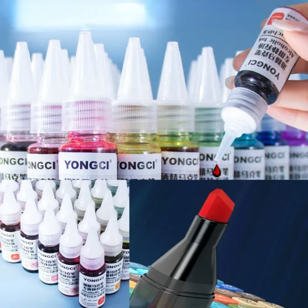 12/24/36/48 Color Alcohol Marker Universal Ink Refill with Dropper 20ML Oil-based Environmentally Friendly Filling Fluid