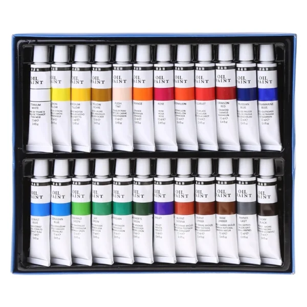 24 Colors Professional Oil Painting Paint Drawing Pigment 12ml Tubes Set Artist Art Supplies - Image 3