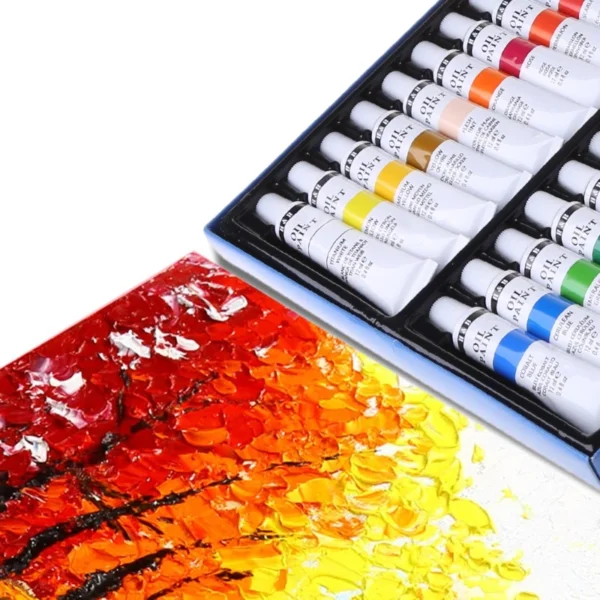 24 Colors Professional Oil Painting Paint Drawing Pigment 12ml Tubes Set Artist Art Supplies - Image 4