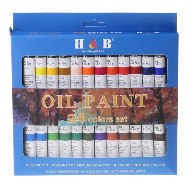 24 Colors Professional Oil Painting Paint Drawing Pigment 12ml Tubes Set Artist Art Supplies - Image 5