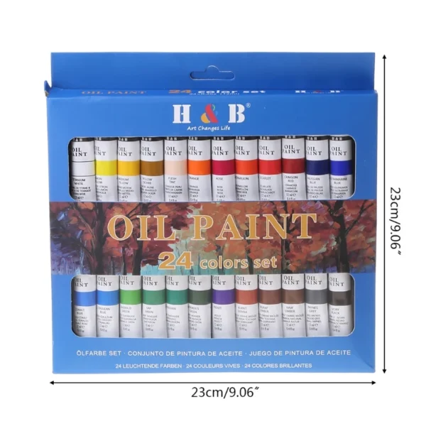 24 Colors Professional Oil Painting Paint Drawing Pigment 12ml Tubes Set Artist Art Supplies - Image 6