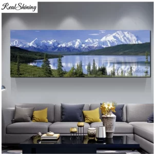 5d Diy diamond painting summer Snow mountain lake landscape diamond embroidery sale diamond mosaic Park scenery large F981