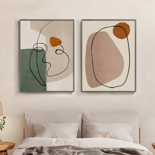 Abstract Geometric Face Line Art Wall Posters Canvas Painting Print Picture Modern Mid Century Living Room Interior Home Decor - Image 5