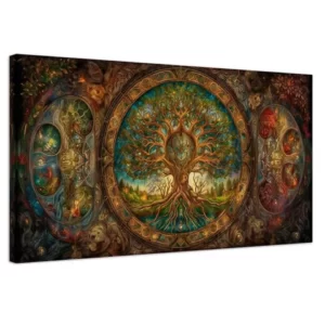 Full Large 5D Diamond Painting Tree of Life Yggdrasil Tree of Life In Stained Glass Style Diamond Mosaic Wall Decor DIY A835