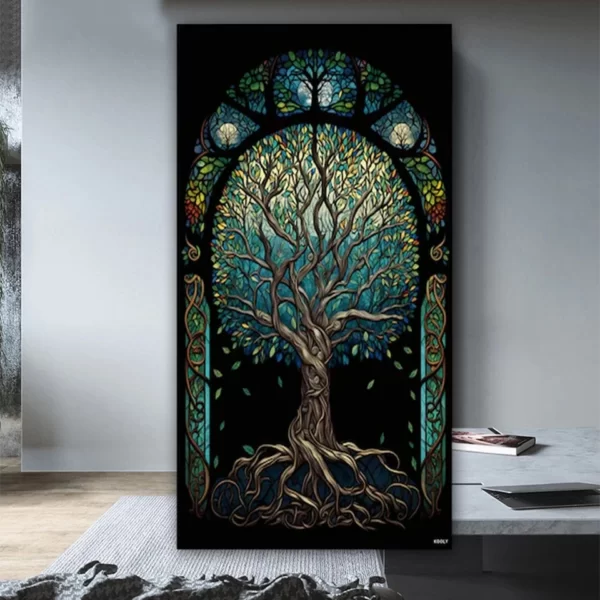 Full Large 5D Diamond Painting Tree of Life Yggdrasil Tree of Life In Stained Glass Style Diamond Mosaic Wall Decor DIY A835 - Image 3