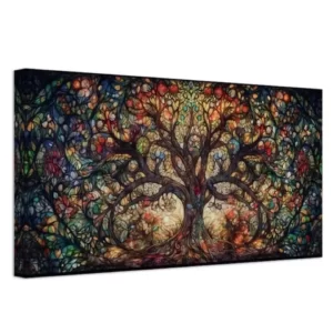 Full Large 5D Diamond Painting Tree of Life Yggdrasil Tree of Life In Stained Glass Style Diamond Mosaic Wall Decor DIY A835