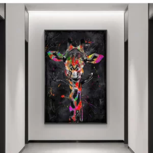 Giraffe Graffiti Art Abstract Canvas Paintings on the Wall Art Posters and Prints Animals Modern Pictures For Kids Room Decor