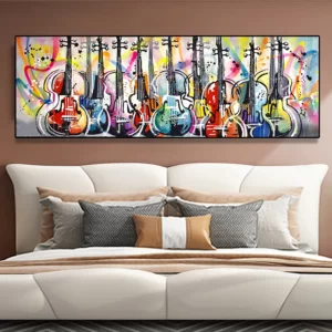 Graffiti Street Art Guitar Diamond Painting DIY Full Square Drill Diamond Mosaic Embroidery Abstract Coloful Wall Art Home Decor