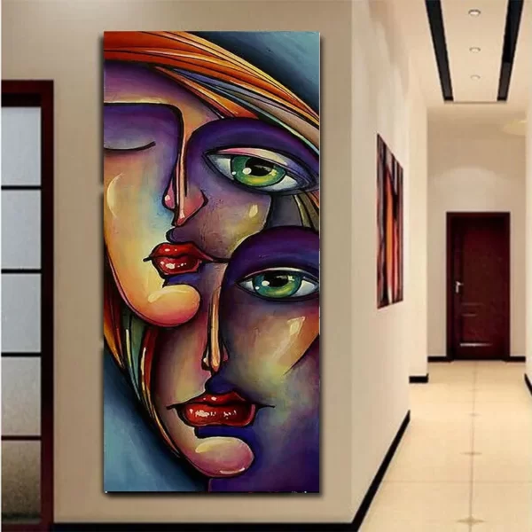 Large size full round drill diamond painting cross stitch diamond mosaic Emeroidery woman face Colorful Abstract art home decor