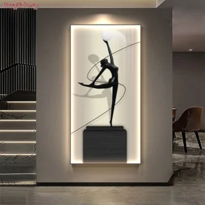 Modern Abstract Figure Portrait Luminous Interior Painting Led Wall Lamp For Home Living Room Dining Room Bedside Decoration