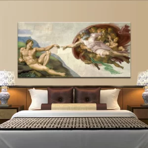 Sistine Chapel Ceiling Fresco of Michelangelo,Creation of Adam Poster Diamond painting Wall Art Picture for Living Room Decor