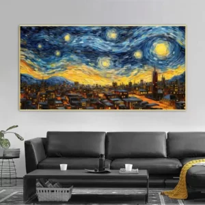 Van Gogh Style House Large Size 5d DIY Diamond Painting Full Starry Sky Night City Bridge New Diamond Mosaic Cross Stitch V599