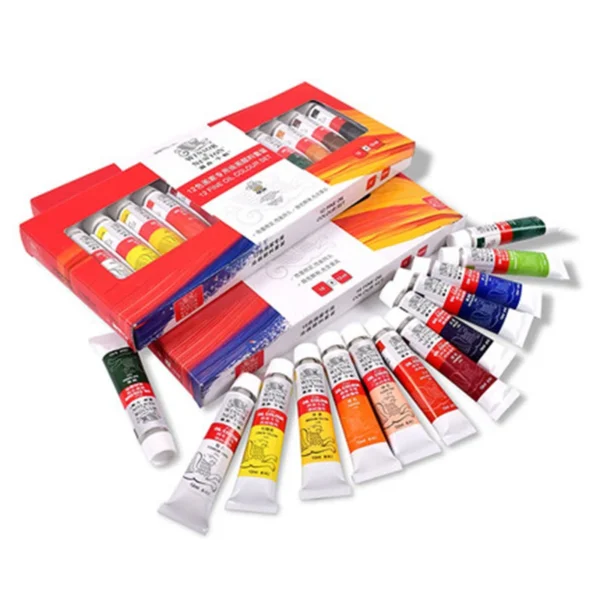 WINSOR&NEWTON Professional Color Oil Paint 12/18/24 Colors 12 ML Tube Fine Painting Pigments With Brush And Palette Art Supplies - Image 2