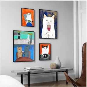 Wall Art Pictures For Living Room Kid’s Bedroom Nursery Cuadros Home Decor Cartoon Cat Posters And Prints Canvas Oil Painting