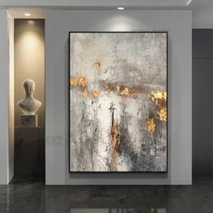 Large Size Contemporary Hand-painted Abstract Picture Golden Foil Oil Paintings On Canvas Bedroom Home Decoration Unframed